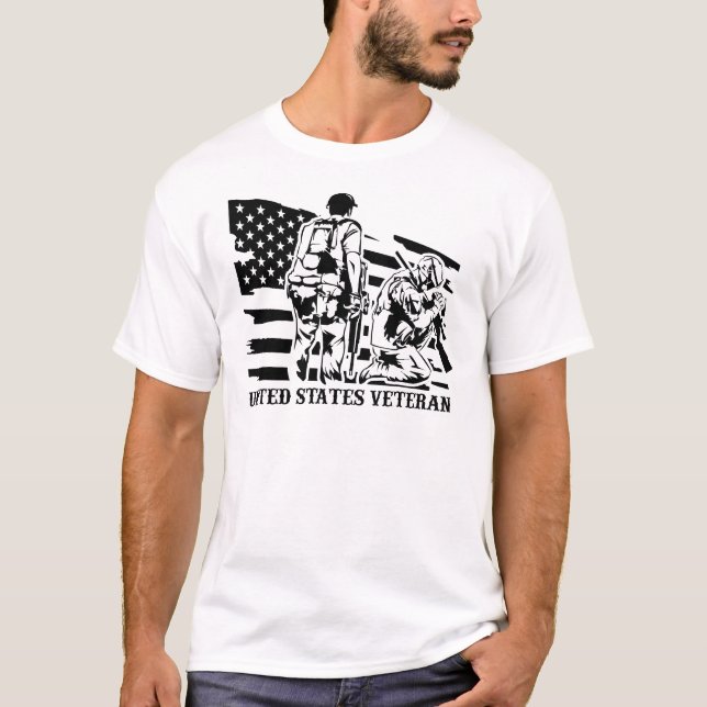 Camiseta veteran / retired / soldier / us veteran / us flag (Frente)