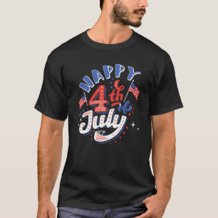 Camiseta Veterano Americano dizendo Happy 4th Of Juli