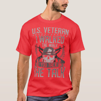 Camiseta Veterano Americano Eu Caminhei A Caminhada Você Fa