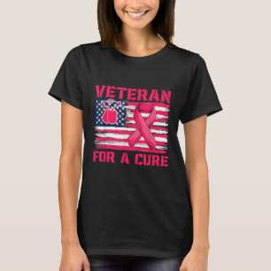 Camiseta Veterano Da Consciência Do Cancer Para Uma América