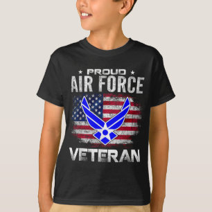Camiseta Veterano Da Força Aérea Ordenado Com Bandeira Amer