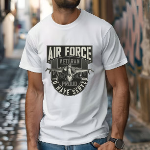 Camiseta "Veterano Da Força Aérea" Propensa A Serem Servido