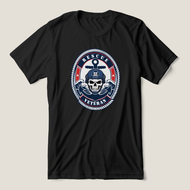 Camiseta Veterano da Guarda Costeira Semper Paratus (Design frontal)