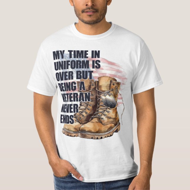 Camiseta Veterano de Marca de Cachorro Militar (Frente)