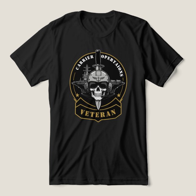 Camiseta Veterano de Operações de Porta-Aviões (Design frontal)