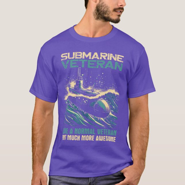 Camiseta Veterano de Submarino Como Veterano Normal Mas Mui (Frente)