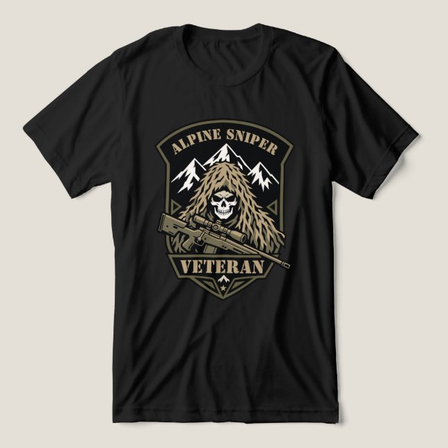 Camiseta Veterano de Tiro de Precisão (Design frontal)