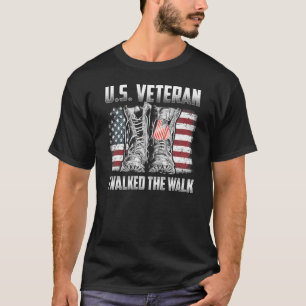 Camiseta Veterano Dos Eua Eu Caminhei A Caminhada Combate B