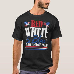 Camiseta Veterano dos EUA Flag Red White e Blue Policial Cr