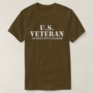 Camiseta Veterano dos EUA Serviu com Honra