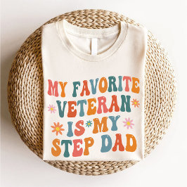 Camiseta Veterano Favorito É Meu Pai Passo Retro Groovy Bra