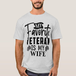 Camiseta Veterano favorito é minha esposa orgulhosa marido 