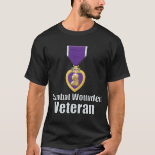 Camiseta Veterano Ferido de Combate Cardíaco Roxo
