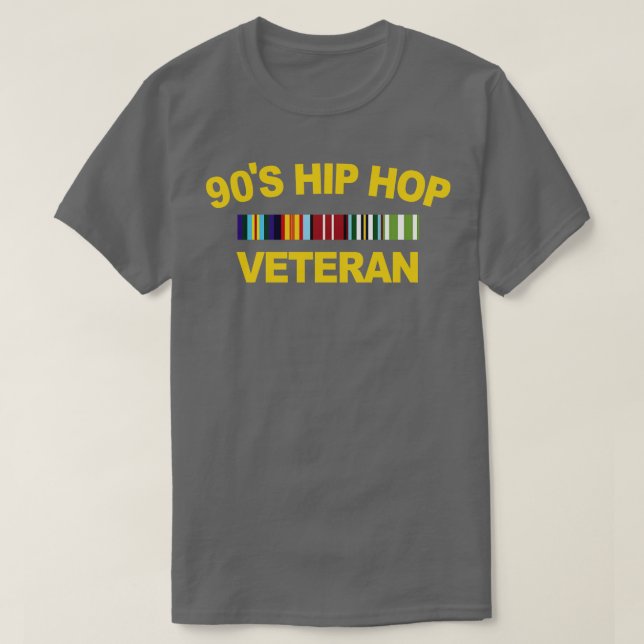 Camiseta Veterano Hip Hop dos anos 90 (Frente do Design)