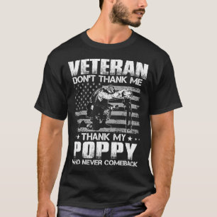 Camiseta Veterano Não me Obrigado Obrigado meu POPPY que nu