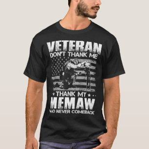 Camiseta Veterano não me Obrigado Obrigado minha MEMAW que