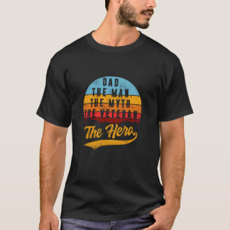 Camiseta Veterano Pai do Dia Homem Mito Herói Veterano Orgu