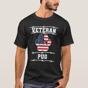 Camiseta Veterano Pug Cão Aposentado Aposentadoria Animais