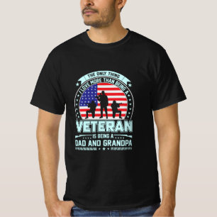 Camiseta Veterano sendo Pai e vovô, dia dos Veteranos dos E