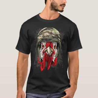 Camiseta Veterano Soldado de Frango Exército Fazenda de Fra