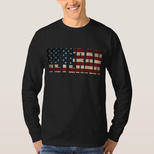 Camiseta Veterano U.S. Flag Americano (Frente)