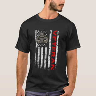 Camiseta Veterano US Flag Airborne Paratrooper, aflita Pa