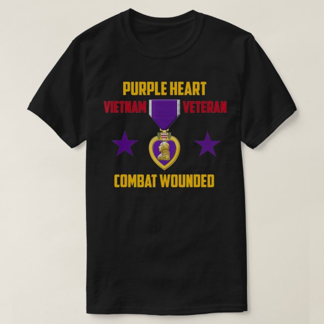 Camiseta Veterano Vietnã do Coração Roxo  (Frente do Design)