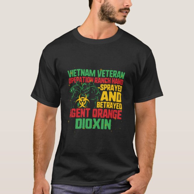 Camiseta Veterano Vietnã E Agente Laranja Sobreviventes Vet (Frente)