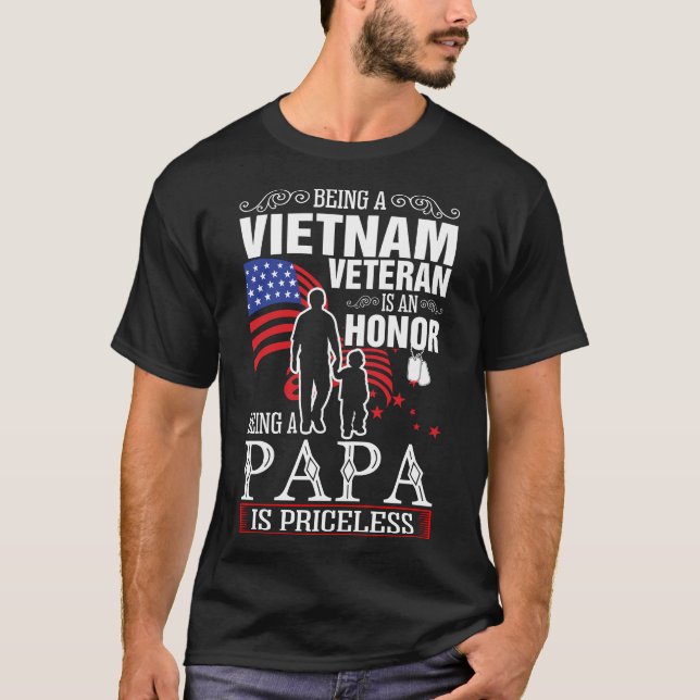 Camiseta Veterano Vietnamita Papa Tshirt (Frente)