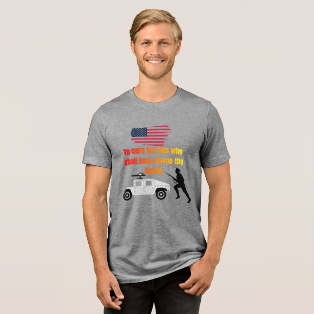 Camiseta veteranos americanos cinza (Frente Completa)