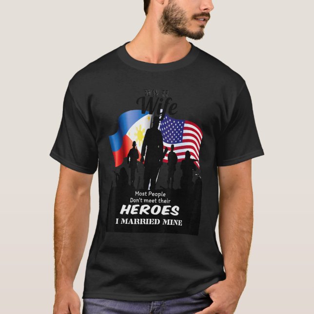 Camiseta Veteranos Filipino Esposa De Um Veterano Soldado W (Frente)