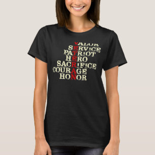 Camiseta Veteranos Homenageando Todos Que Serviram Homens M