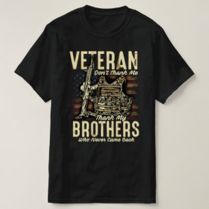 Camiseta veteranos não me obrigado obrigado meus irmãos