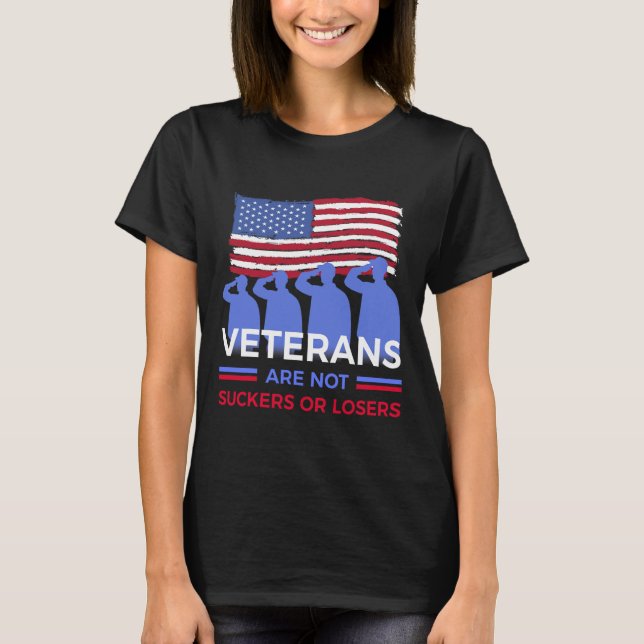 Camiseta Veteranos Não São Suckers Ou Perdedores (Frente)
