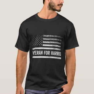 Camiseta Veteranos Para Harris Walz American Flag Election