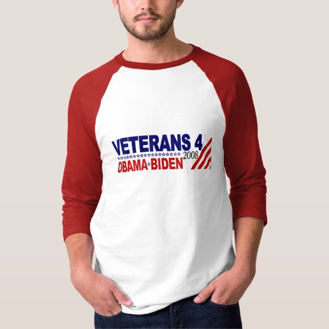Camiseta Veteranos para Obama Biden (Frente)
