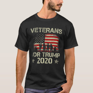 Camiseta Veteranos Para Trump 2020 Vintage American Flag Pa