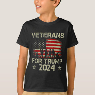 Camiseta Veteranos Para Trump 2024 Bandeira Americana 4 De 