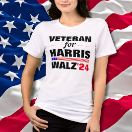 Camiseta Veteranos Personalizados para a Eleição de Harris 