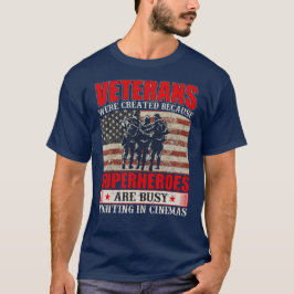 Camiseta Veteranos Porque Super-Heróis Ocupados em Cinemas