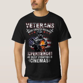 Camiseta Veteranos Porque Super-Heróis Ocupados em Cinemas