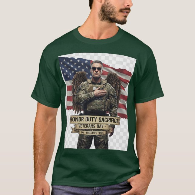 Camiseta „Veterans Day Tribute – Honor Duty Sacrifice” (Frente)