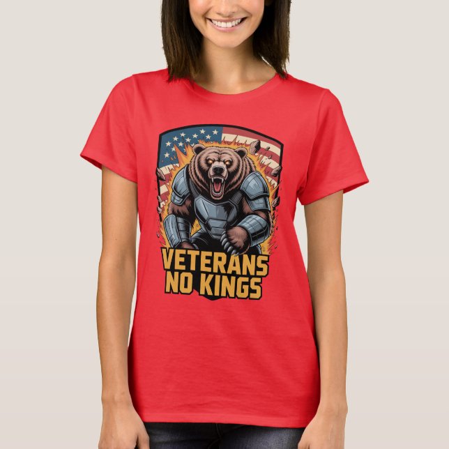 Camiseta Veterans No Kings Gráfico Urso (Frente)