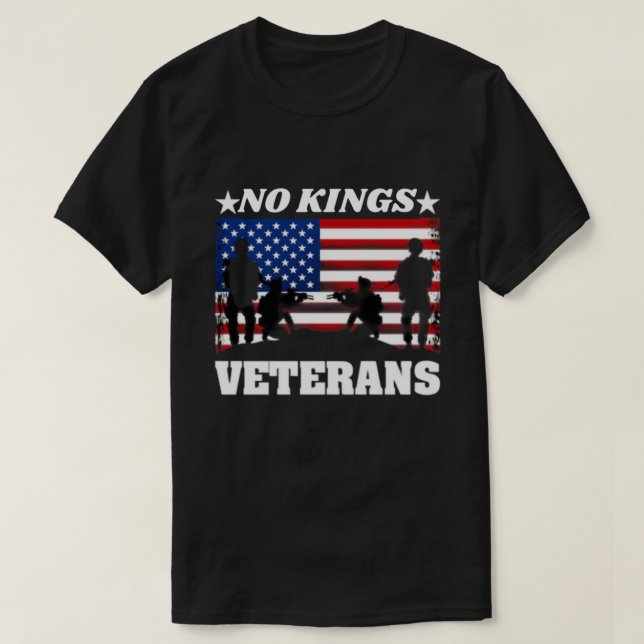 Camiseta Veterans No Kings - Patriotic Veterans Day 2025 (Frente do Design)