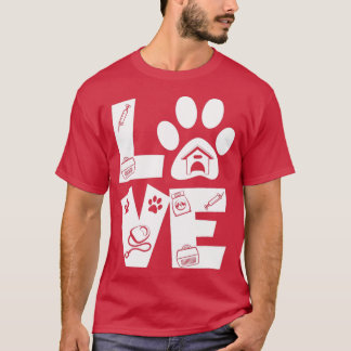 Camiseta Veterinária da Tecnologia de Animais de Amor