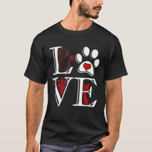 Camiseta Veterinária LOVE Veterinary Vet Tech Roupa Cute