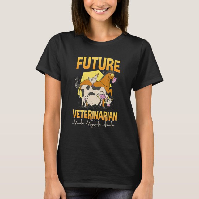 Camiseta Veterinária Vet Tech Cute Veterinary Future Veteri (Frente)
