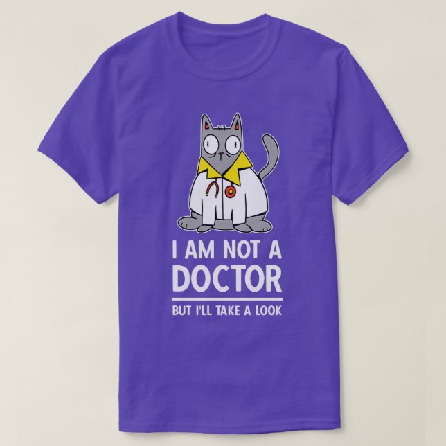Camiseta Veterinário Cat Doctor Animal Humor (Frente do Design)