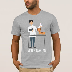 Camiseta Veterinário Com Animais E Texto Personalizado