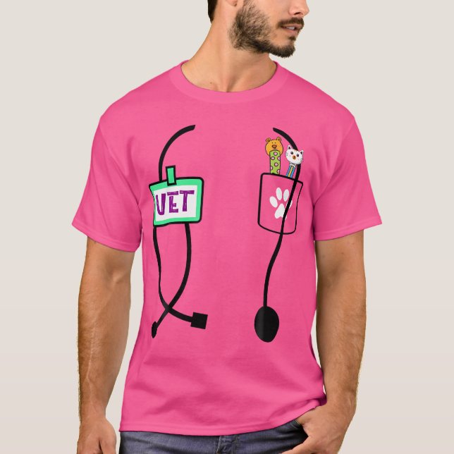 Camiseta Veterinário Costume Boys Meninas Crianças Médico A (Frente)